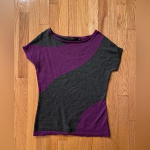 The Limited Purple & Gray Sweater Top
